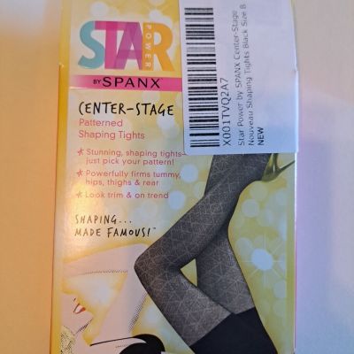 Spanx Star Power Center-Stage Nouveau Patterned Shaping Tights Black Size B